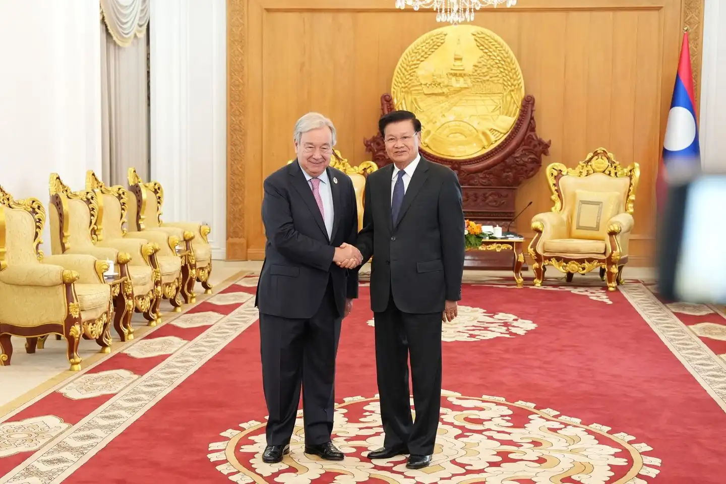 ຜູ້ນຳ ແຫ່ງ ສປປ ລາວ ຕ້ອນຮັບການເຂົ້າຢ້ຽມຂໍ່ານັບ ແລະ ພົບປະກັບ ພະນະທ່ານ ອັນໂຕນີໂອ ກຸເຕເຣັສ, ເລຂາທິການໃຫຍ່ອົງການ ສະຫະປະຊາຊາດ